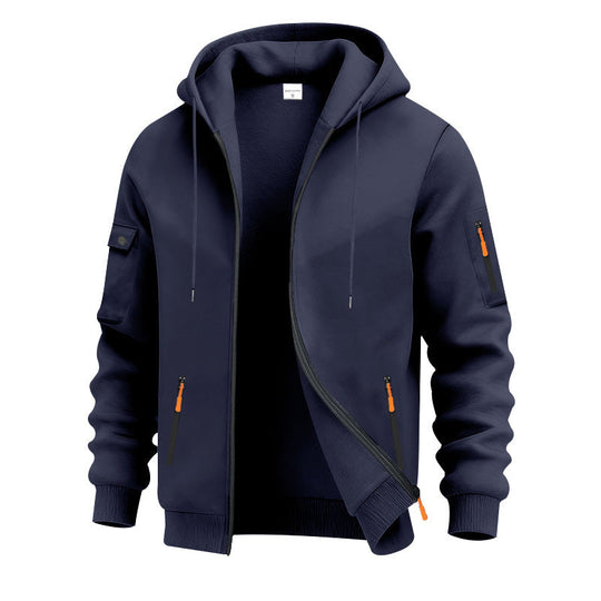 Herren funktionale Kapuzenjacke mit technischen Taschen