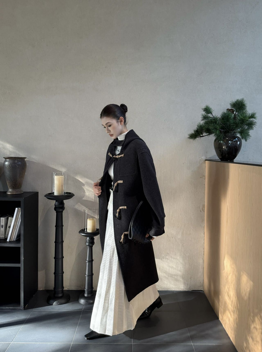 Damen Woll-Dufflecoat mit Knebelverschlüssen und Oversize-Schnitt Shop Nory