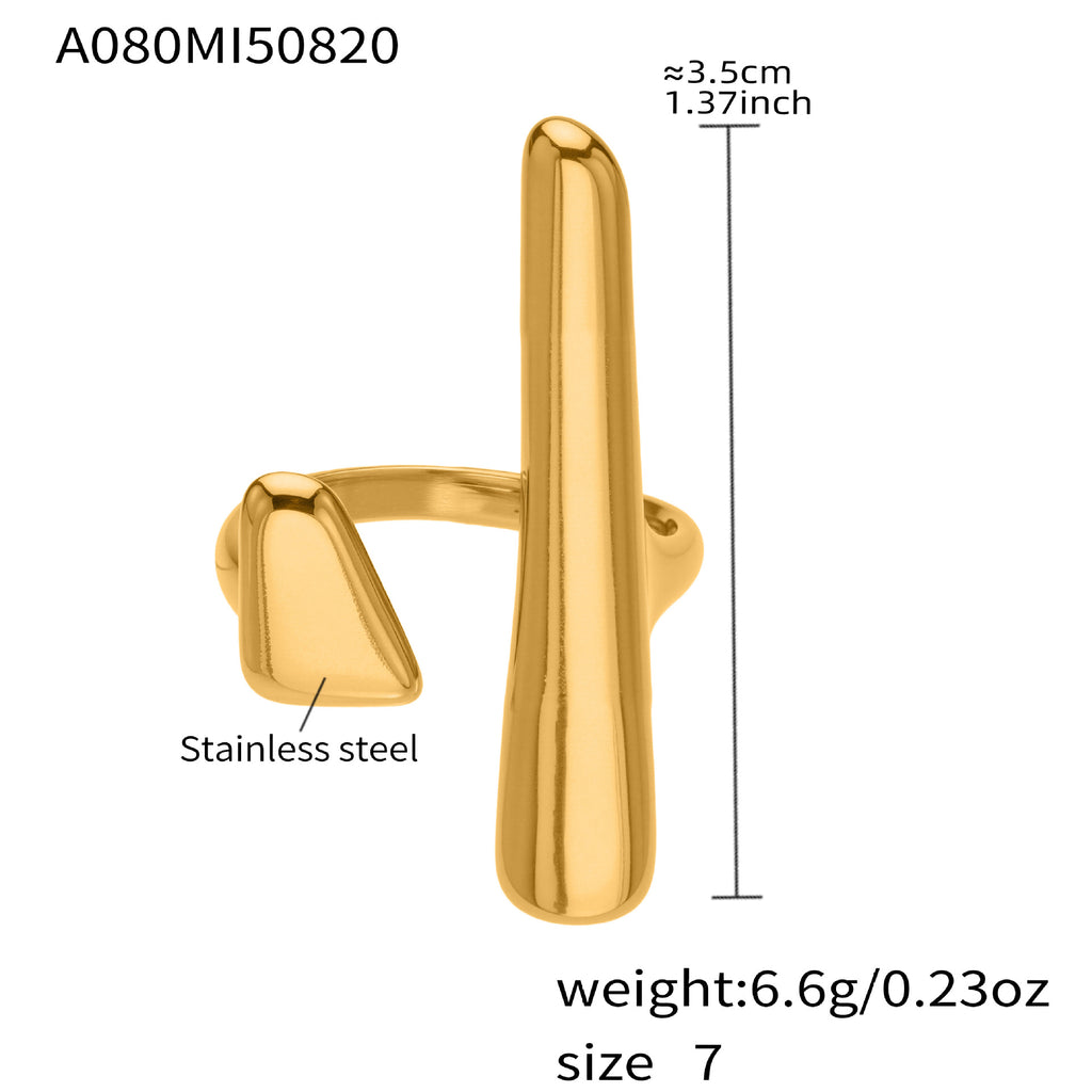 Damen Offener Ring aus Edelstahl mit elegantem goldenen Akzent Shop Nory