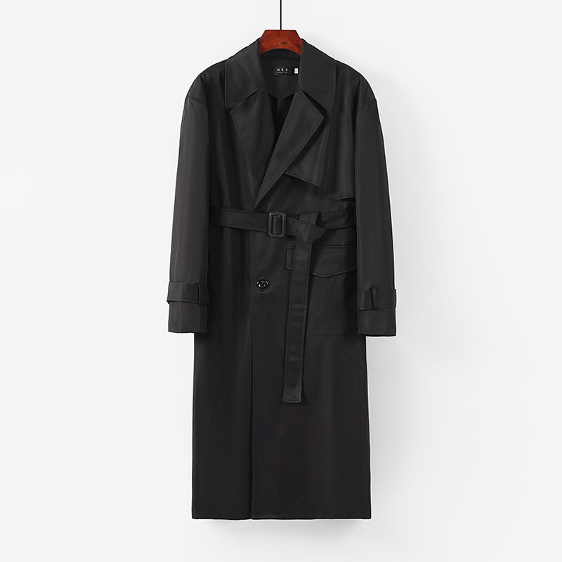 Damen Langer taillierter Trenchcoat mit Bindegürtel und weitem Schalkragen Shop Nory