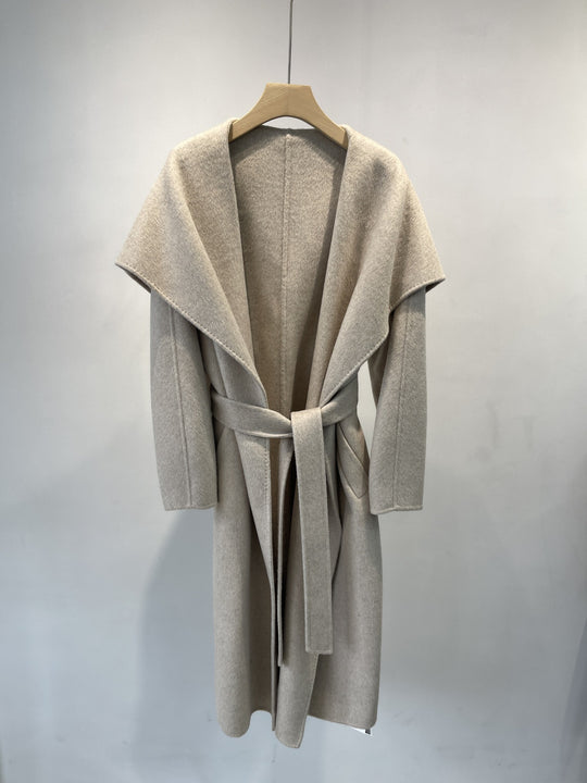Damen Eleganter Drapierter Langmantel Shop Nory