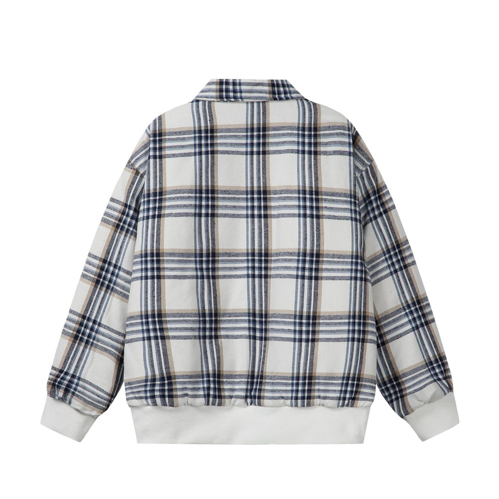Unisex Karierter Boxy-Blouson im Oversize‑Cut mit Rippbündchen und Reißverschluss Shop Nory