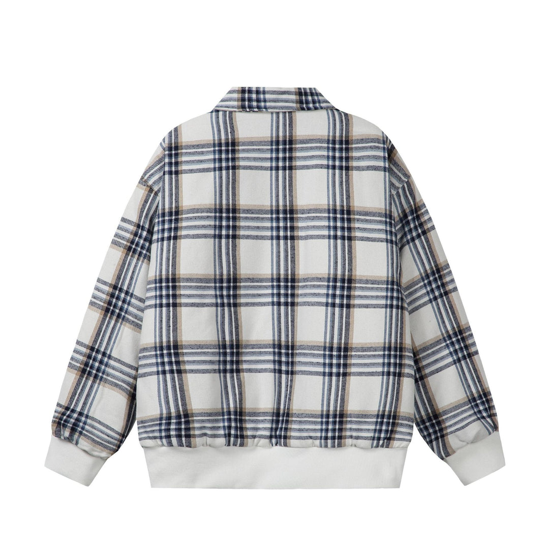 Unisex Karierter Boxy-Blouson im Oversize‑Cut mit Rippbündchen und Reißverschluss Shop Nory