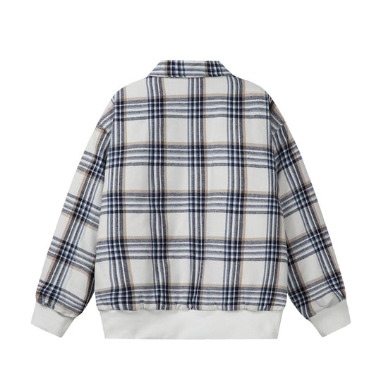 Unisex Karierter Boxy-Blouson im Oversize‑Cut mit Rippbündchen und Reißverschluss Shop Nory