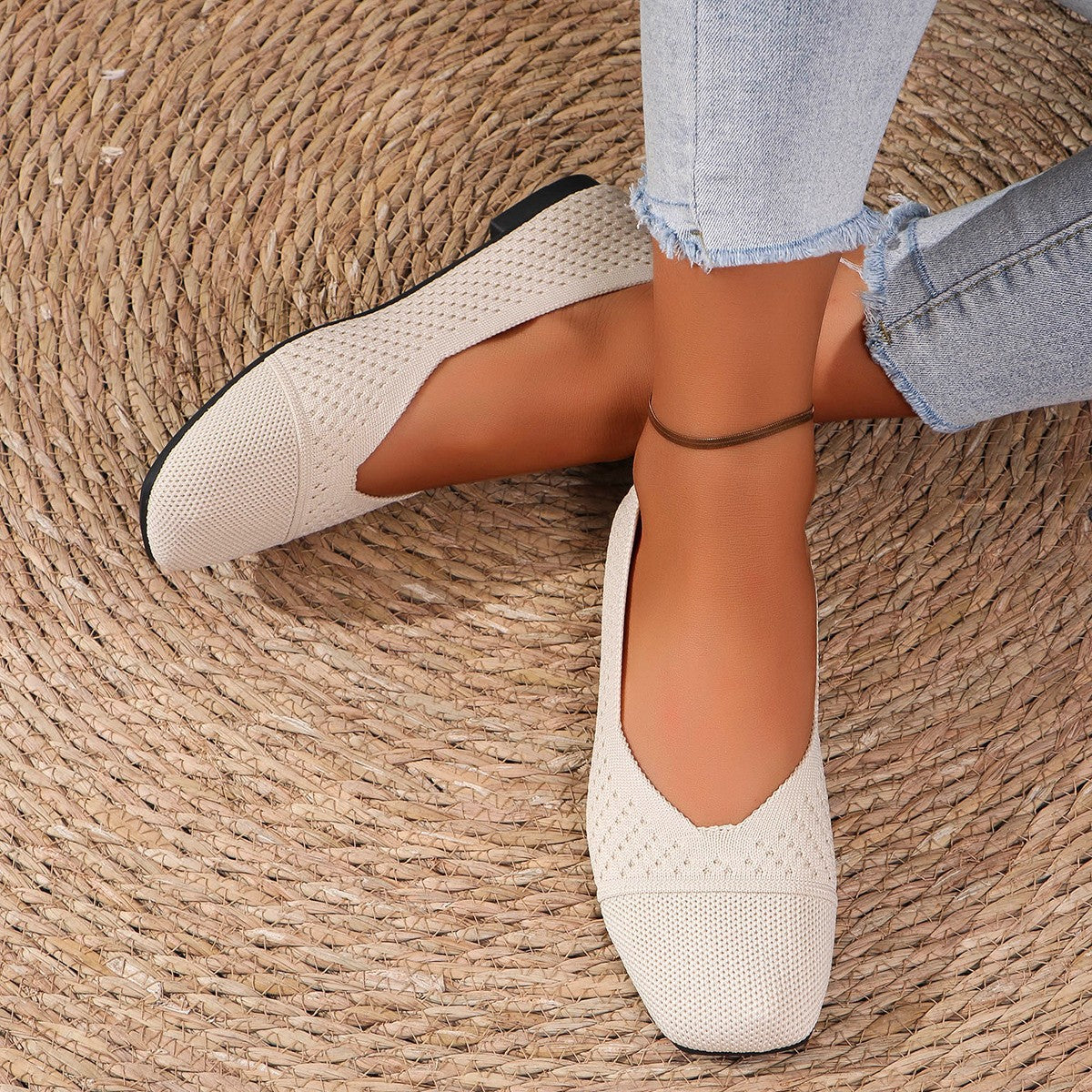 Damen atmungsaktive Ballerinas mit elastischem Einstiegsbereich Shopnory