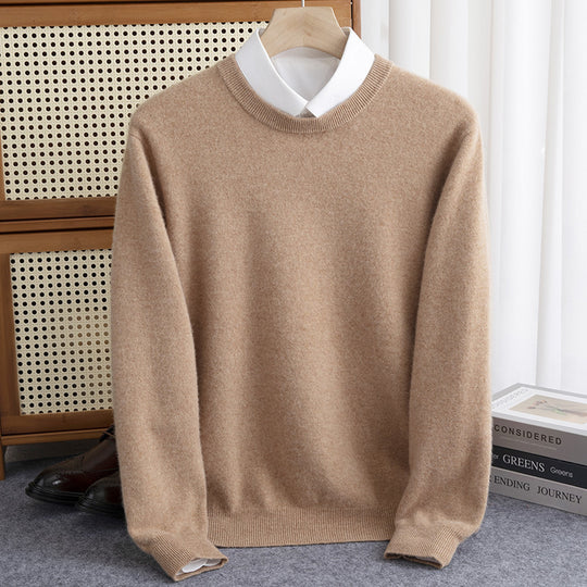 Herren Schlichter Rundhals-Feinstrickpullover kaschmirähnliche Haptik mit gerippten Abschlüssen Shop Nory