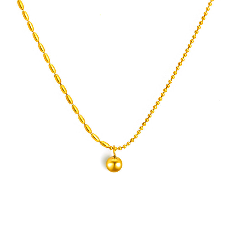 Damen elegante Halskette mit glänzender Kugel und modernem Gliederdesign Shop Nory