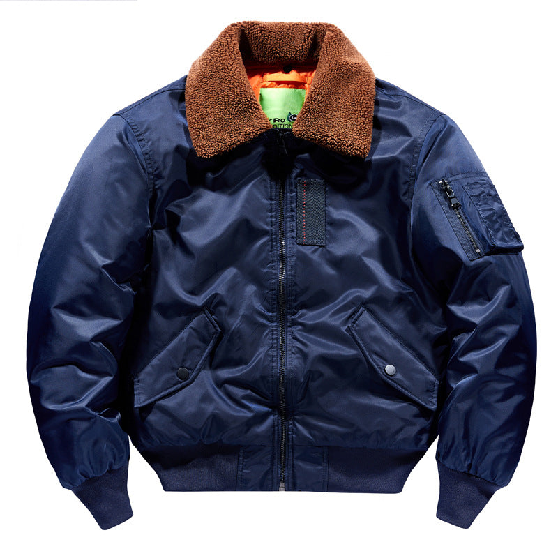 Herren Flieger-Bomberjacke mit Teddykragen, wasserabweisender Nylon-Shell und Ärmel-Utilitytasche Shop Nory