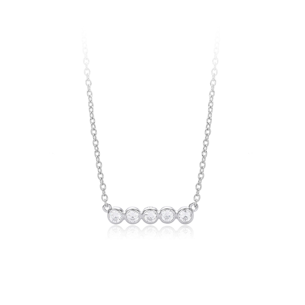 Damen Halskette aus 925 Sterling Silber mit funkelnden Zirkonia Shop Nory