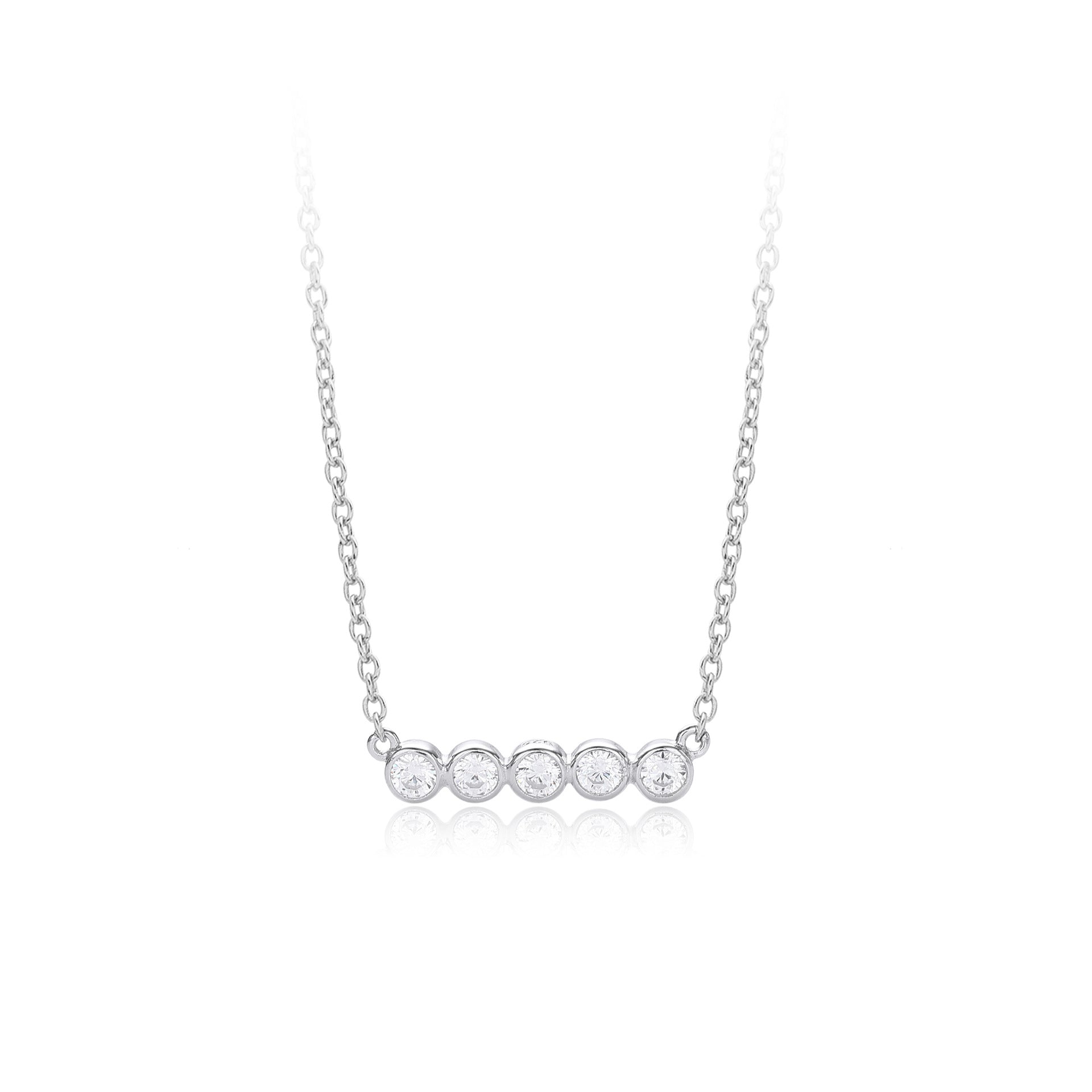 Damen Halskette aus 925 Sterling Silber mit funkelnden Zirkonia Shop Nory