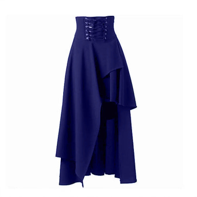 Damen Eleganter asymmetrischer Rock mit Schnürung
