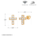 Damen Ohrstecker im stilvollen Kreuzdesign aus hochwertigem 925er Sterling Silber und funkelnden Zirkonsteinen Shop Nory
