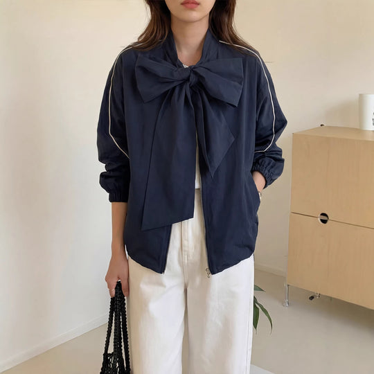 Damen Modische Jacke mit Schleife Shop Nory