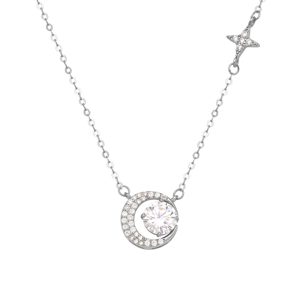 Damen Halskette mit elegantem Mond- und Sternanhänger Shop Nory