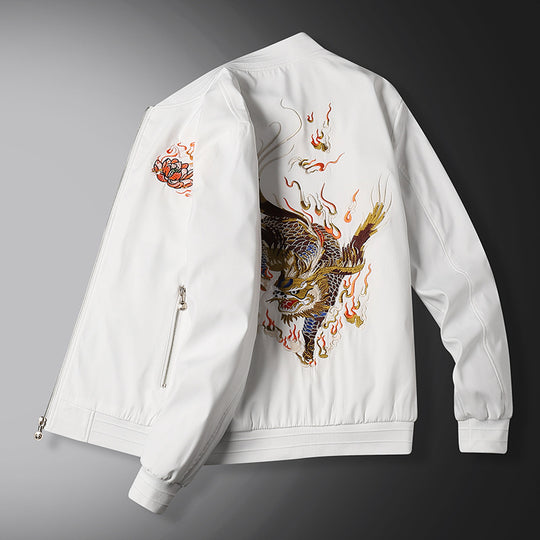 Herren Bomberjacke mit orientalischer Tigerstickerei, leichter Microfaser‑Außenlage und Rippbündchen Shop Nory