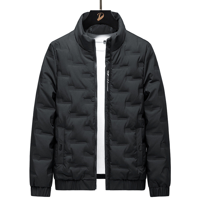 Herren Stehkragen-Steppjacke mit geometrischer Steppung und elastischen Bündchen Shop Nory