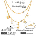 Damen mehrlagige Halskette mit detaillierten Sonnen- und Mondanhängern Shop Nory