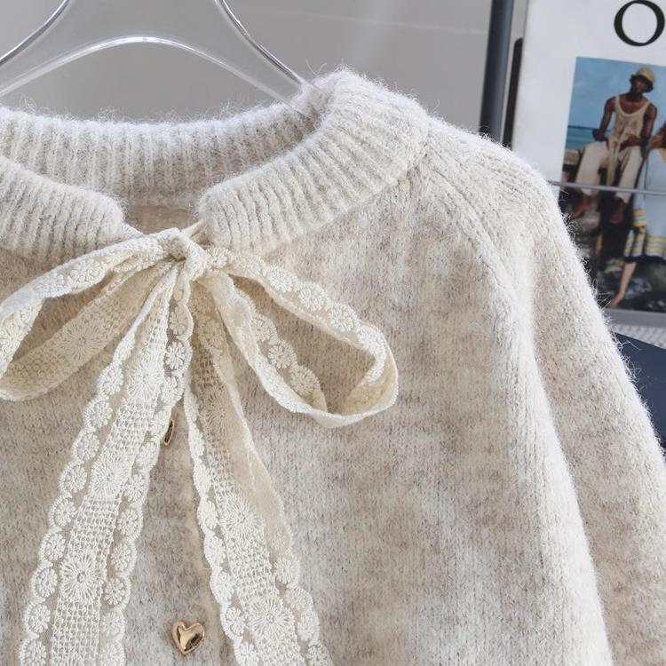 Damen Verspielter Strickcardigan mit Schleifenakzenten Shop Nory