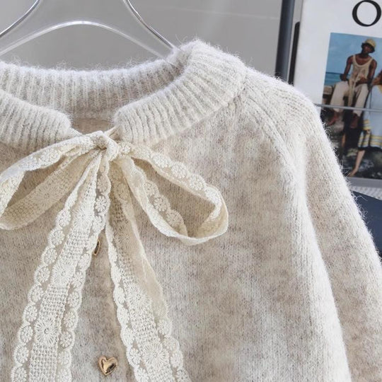 Damen Verspielter Strickcardigan mit Schleifenakzenten Shop Nory
