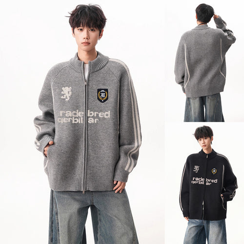 Herren Modische Strickjacke mit hochschließendem Kragen Shop Nory