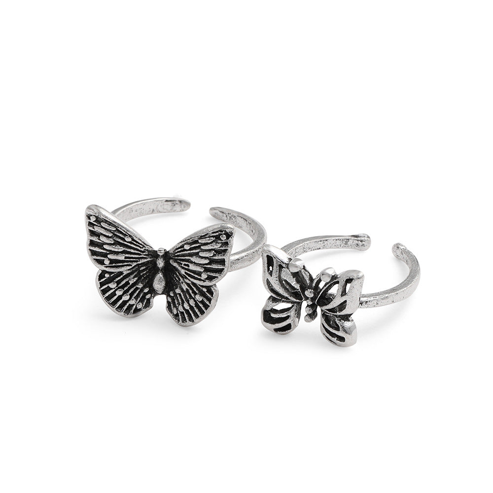 Damen Ring-Set mit floralem Schmetterlings-Design Shop Nory