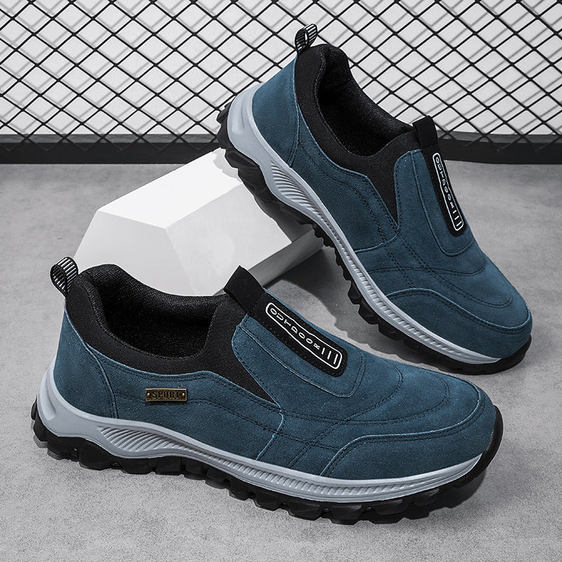 Herren Slipper-Sneaker aus Veloursleder-Optik mit rutschfester Profilsohle Shopy Nory