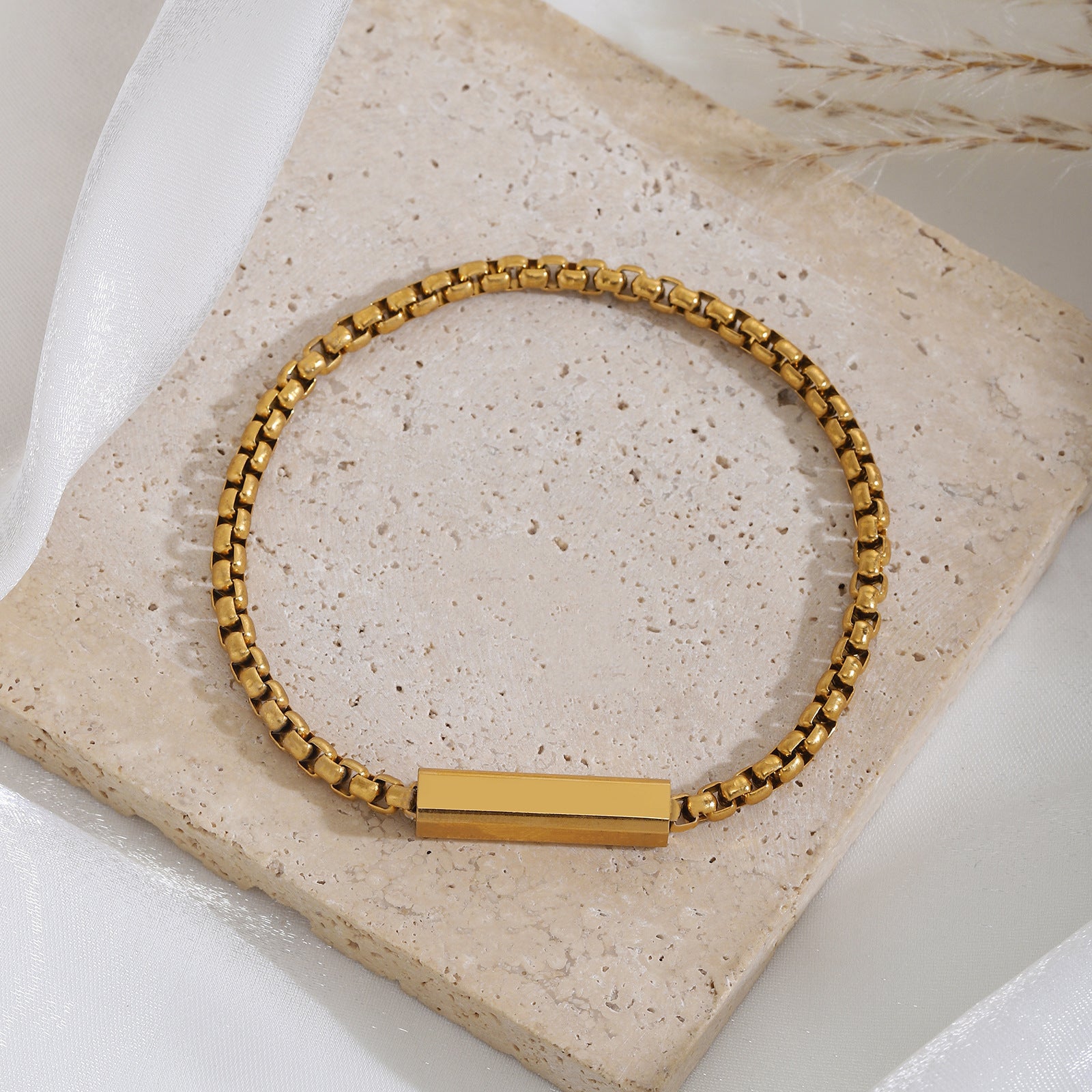 Damen Gliederarmband mit personalisierbarem Plättchen Shop Nory