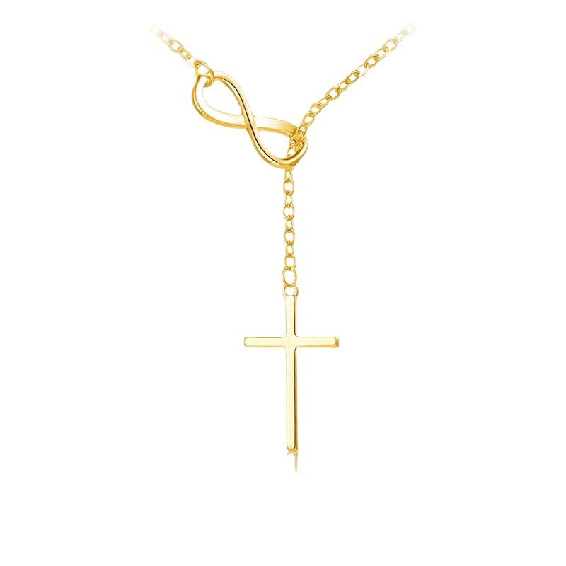 Damen Halskette mit modernem Kreuzanhänger und eleganter Gliederkette Shop Nory