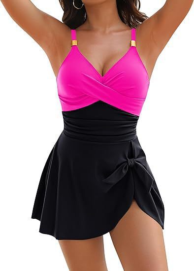 Damen Schwimmanzug mit elegantem Wickeldesign und verstellbaren Trägern