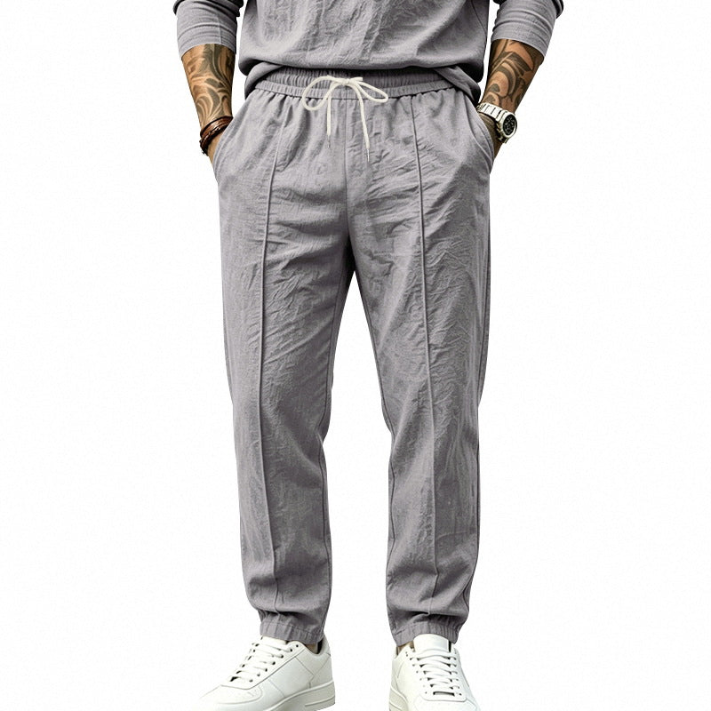 Herren Leichte Tapered-Jogginghose mit Bundfalten, elastischem Tunnelzug und Seitentaschen Shop Nory