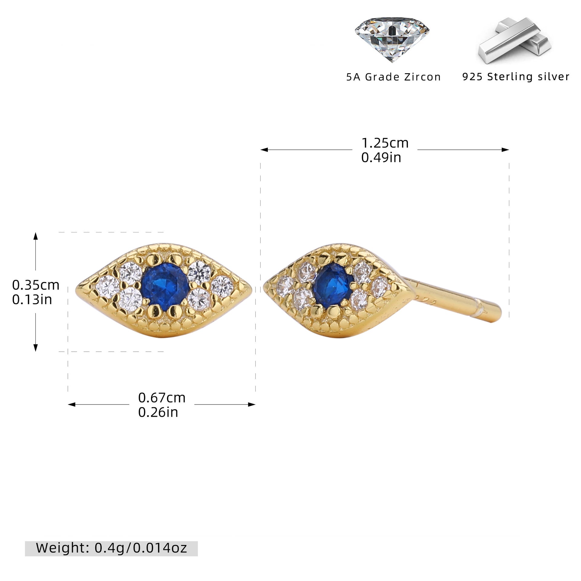 Damen Ohrstecker mit buntem Zirkonia-Shop Nory