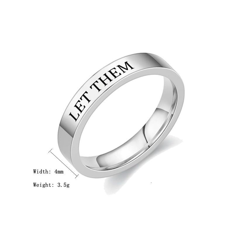 Damen Ring mit inspirierendem Schriftzug und glänzender Oberfläche Shop Nory