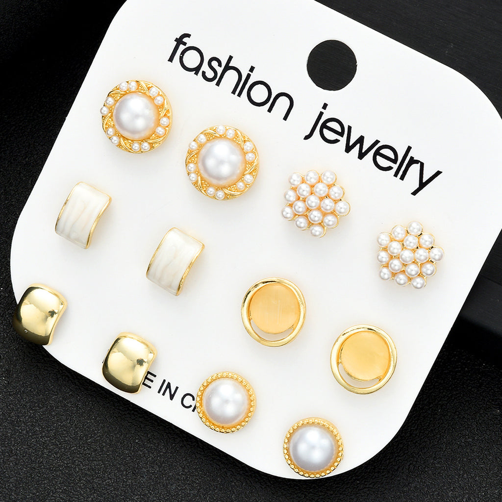 Damen Ohrringe Set mit luxuriösen Perlen-Elementen und eleganten Designs Shop Nory
