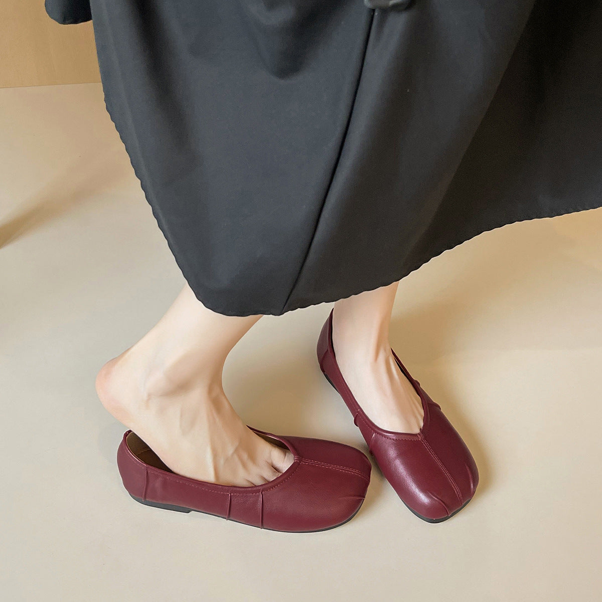 Damen Ballerinas mit einzigartigem Faltendesign