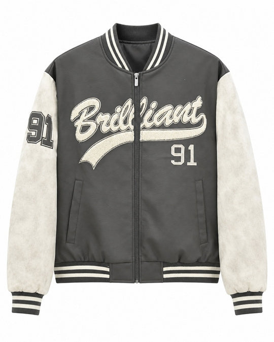 Herren Varsity-Bomberjacke im Letterman‑Stil mit Chenille‑Applikationen Shop Nory