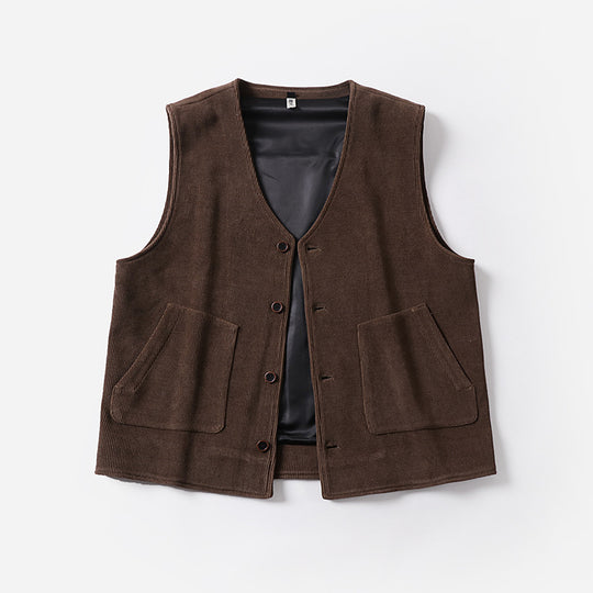 Herren Cordweste mit Satinfutter, V‑Ausschnitt und aufgesetzten Taschen Shop Nory
