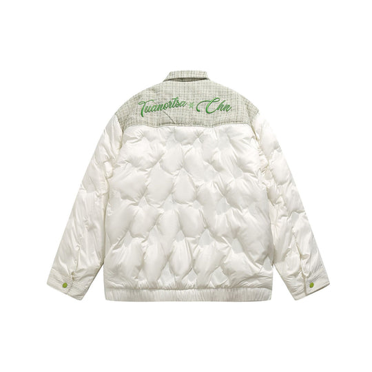 Damen gesteppte Hemdblousonjacke mit Tweedbesatz und Pattentaschen Shop Nory