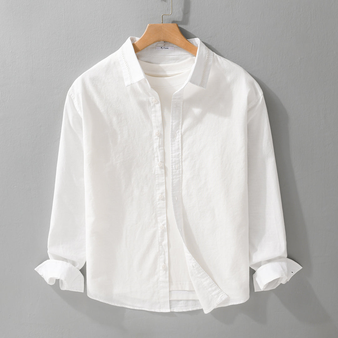 Herren Leichtes Baumwollhemd mit Lagen‑Look und Kentkragen Shop Nory