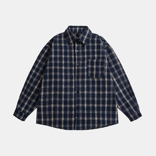 Unisex Oversize Karo-Hemdjacke im Boxy-Cut mit aufgesetzter Brusttasche und Soft-Flanell Shop Nory