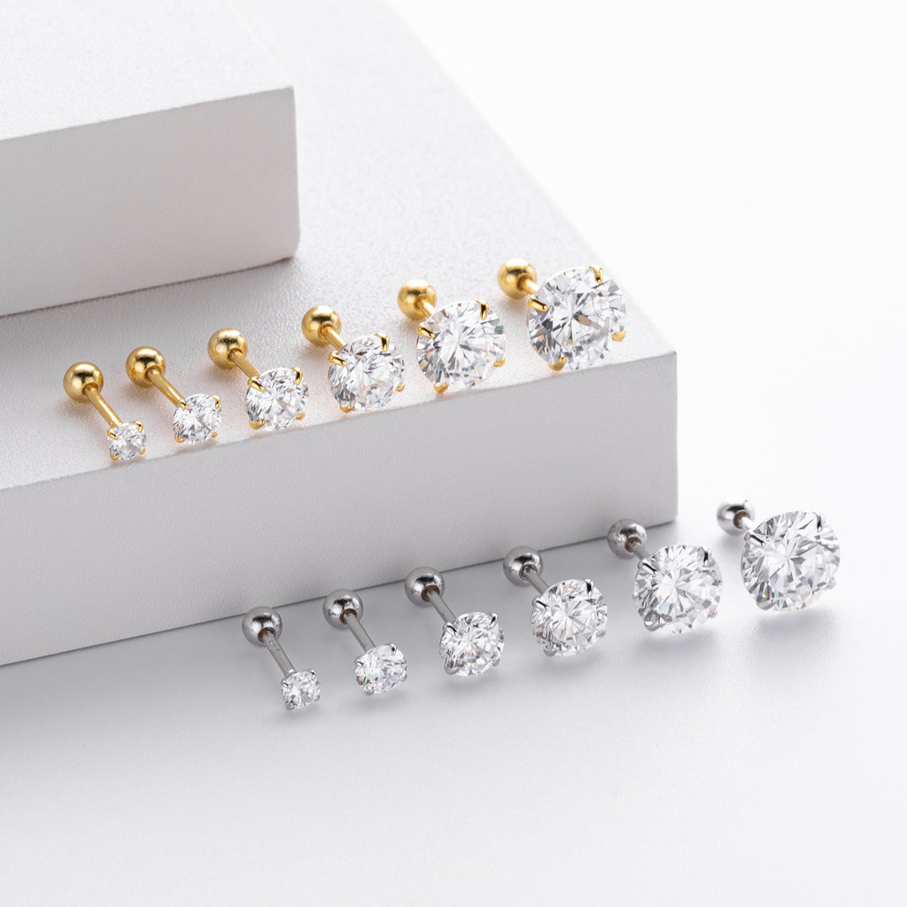 Damen Ohrstecker mit funkelndem Zirkon und hochwertigem 925 Sterling Silber Shop Nory