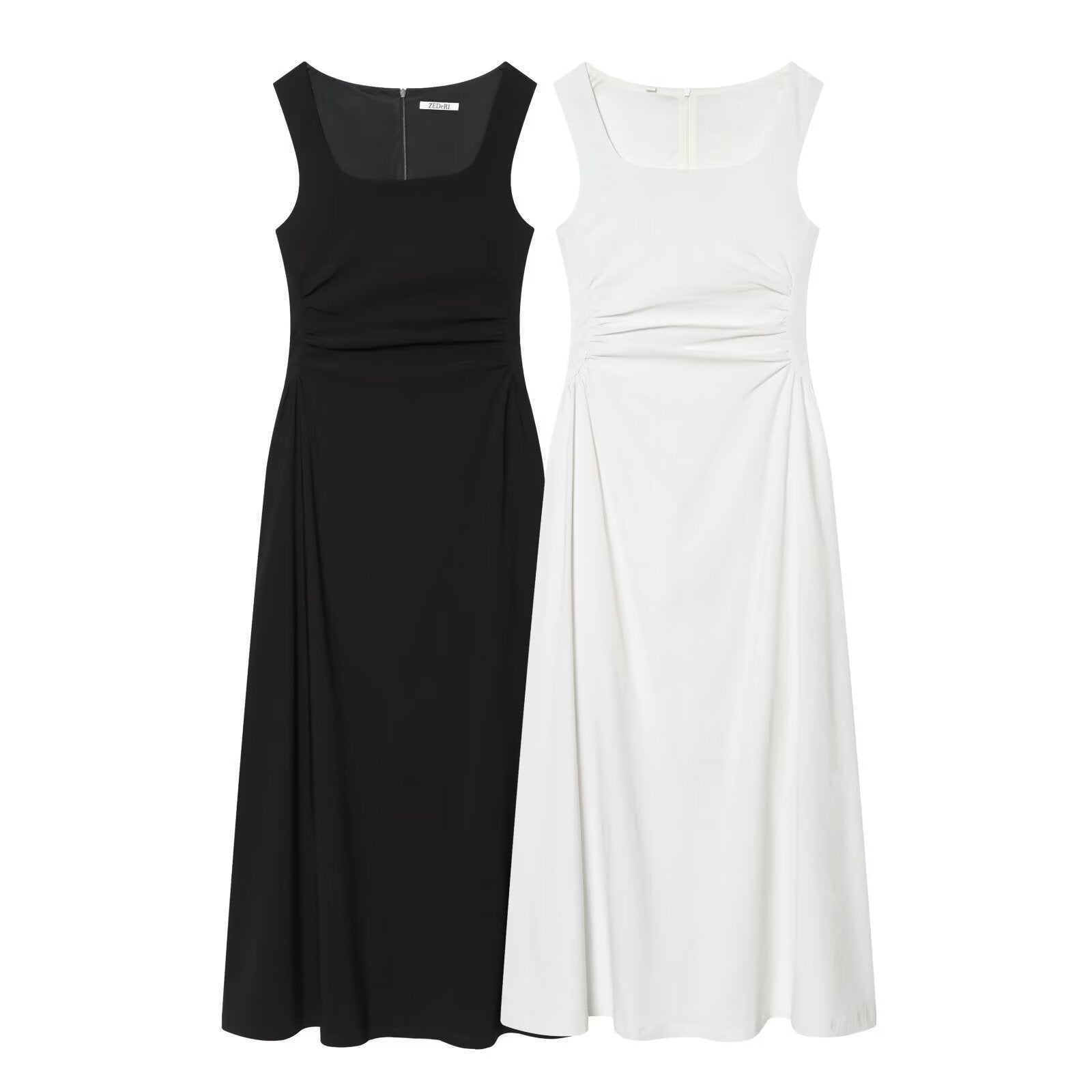Damen elegantes Maxikleid mit quadratischem Ausschnitt und schmeichelndem Schnitt Shopnory