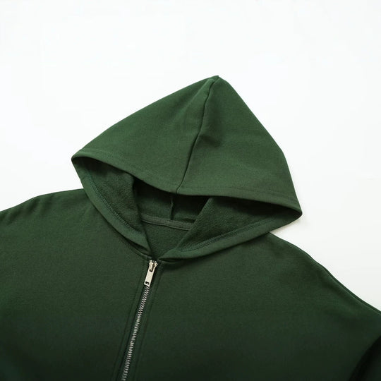 Damen Cropped Kapuzenjacke mit durchgehendem Reißverschluss und Kängurutaschen Shop Nory