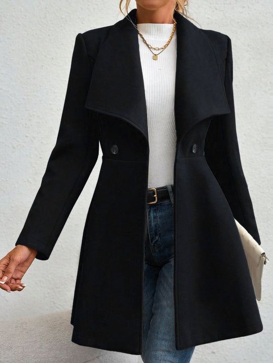 Damen Elegante Doppelreihige Wolljacke