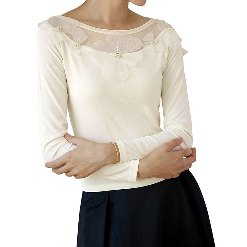 Damen Elegantes Oberteil mit floralen Akzenten Shop Nory