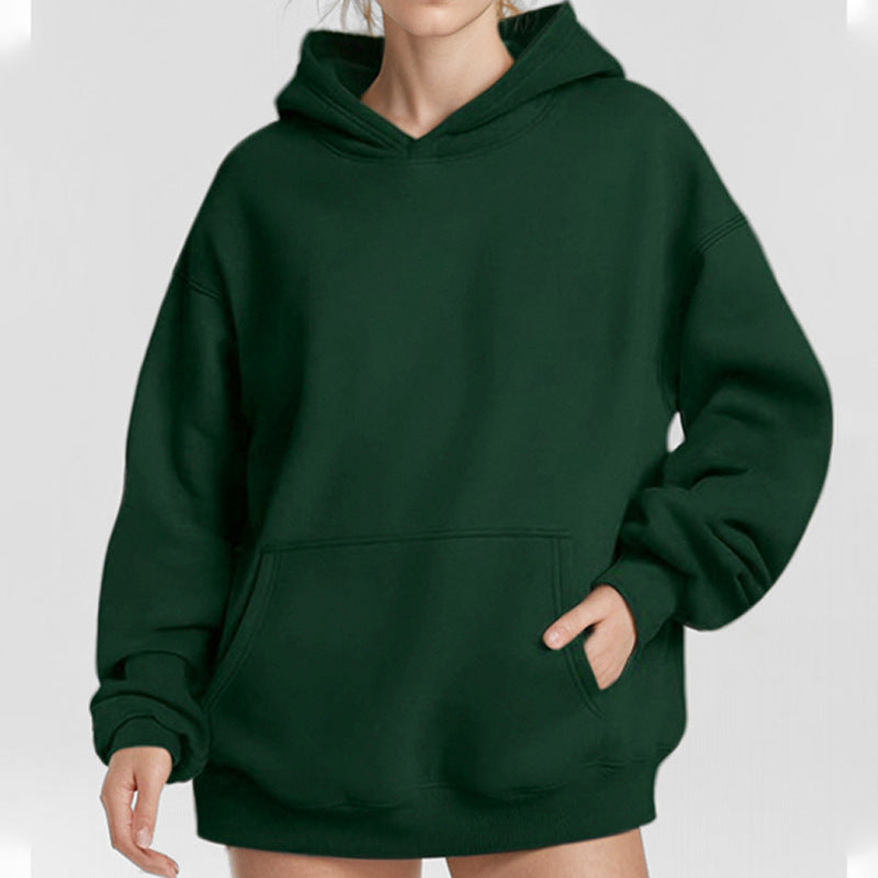 Damen nan weicher Oversize-Kapuzenpullover mit asymmetrischem Saum Kängurutasche und überschnittener Schulter Shop Nory