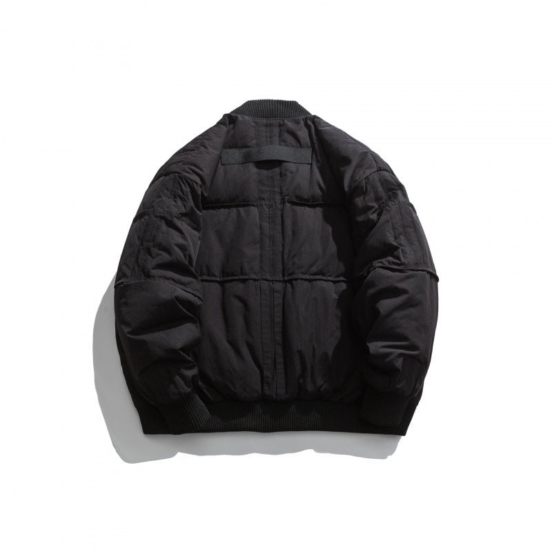 Unisex Boxy wattierte Bomberjacke mit Rippenbündchen und kastiger Silhouette Shop Nory