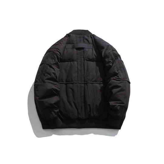 Unisex Boxy wattierte Bomberjacke mit Rippenbündchen und kastiger Silhouette Shop Nory
