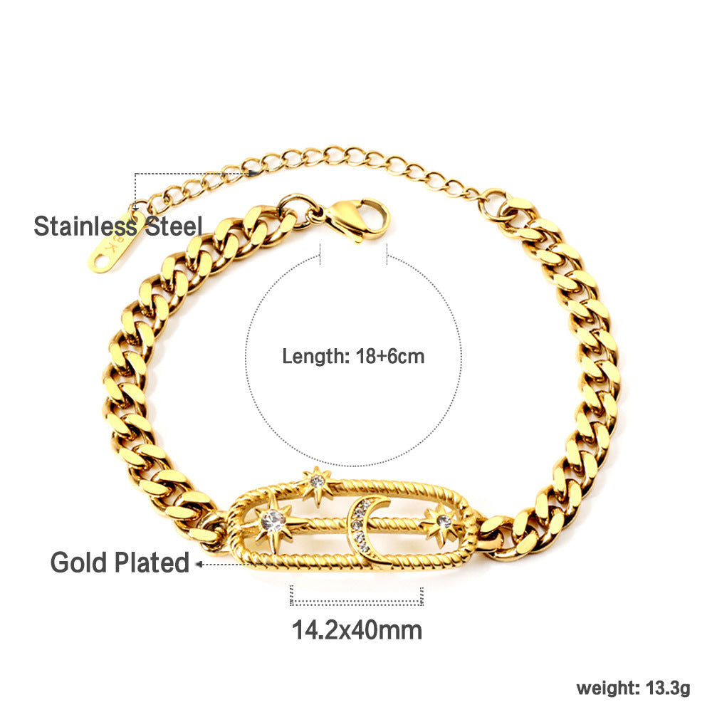 Damen elegante Armkette mit funkelndem Kristall Shop Nory