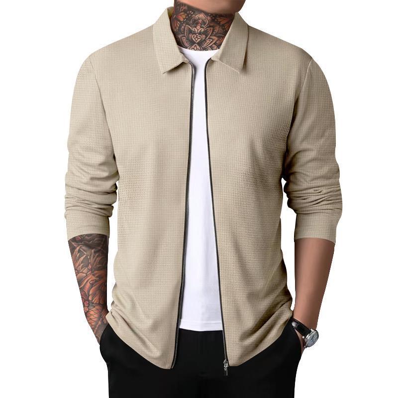 Herren Freizeitjacke mit durchgehendem Reißverschluss und strukturiertem GewShopnorye