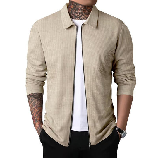 Herren Freizeitjacke mit durchgehendem Reißverschluss und strukturiertem GewShopnorye